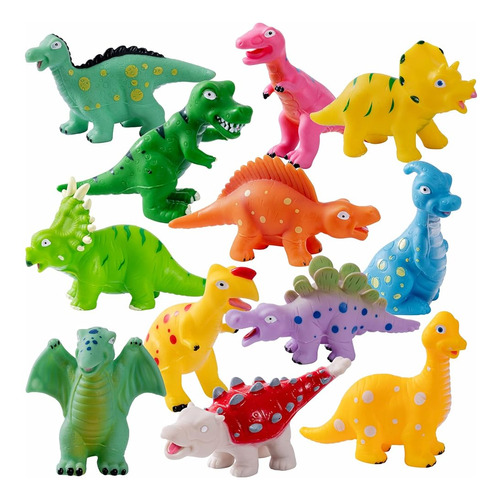 16 Pack Dinosaur Bath Toy Set, Squirter Dinosaur Mold Free G