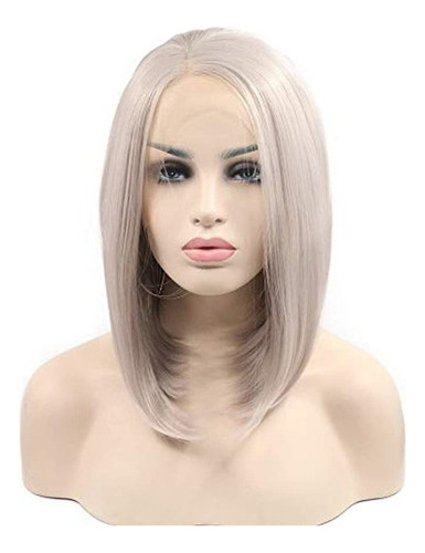 Verano Peluca Color Platino Hombro Longitud Corta Bob Peluca