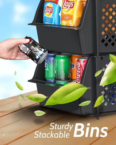 Skywin - Recipientes Apilables De Plástico Para Despensa, .