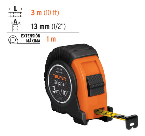 Truper Huincha De Medir Contra Impacto 3mts
