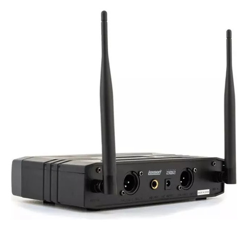 Micrófono Inalámbrico Uhf Lexsen 2 In 2 Doble + Estuche Color Negro