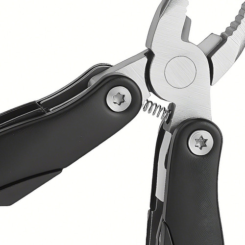 Ferramenta Alicate Canivete Multifuncional Inox Grande16,5cm Cor Preto