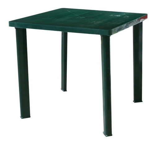 Mesa Plástica Cuadrada Verde 80x80cm Alfa Hogar #e