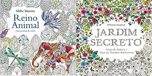 Jardim Secreto + Reino Animal Livro De Colorir