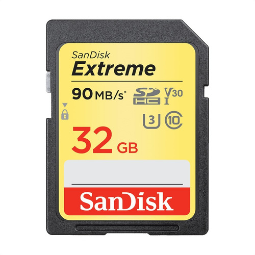 Tarjeta Sdhc 32gb Sandisk Extreme Uhs-i, C10, U3, V30 90mb/s
