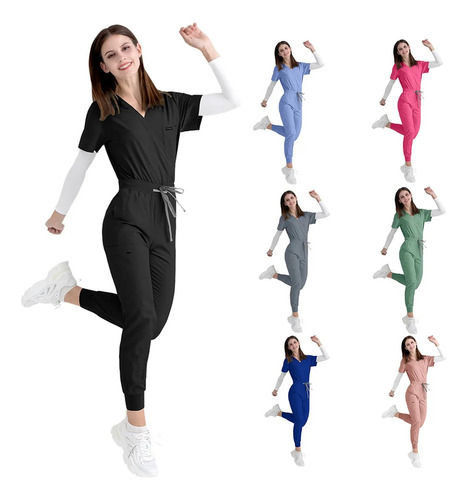 Pijama Dama Quirúrgica Scrub Mujer Jogger Uniforme Scrub Set