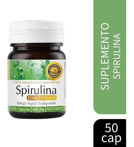 Spirulina Concentrada Natier 50 Cap Quemador Adelgazante