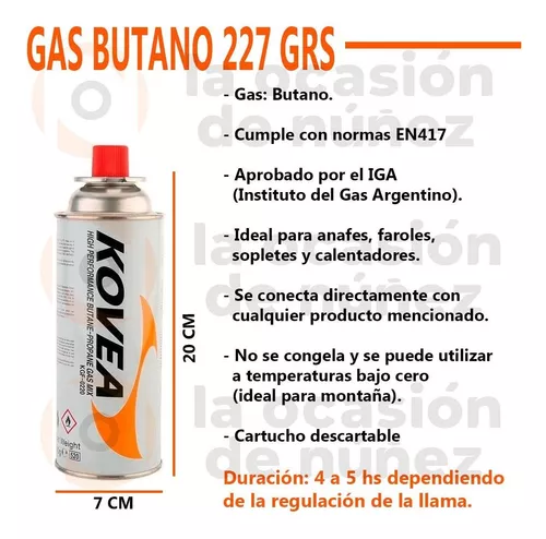 Cartucho Gas Butano 227gr Aerosol Camping Anafe Gas X1