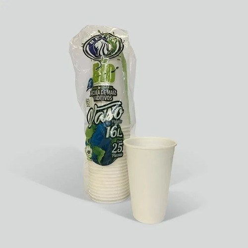 Vaso Blanco 16oz. Biodegradable Reyma® Base Fecula De Maiz