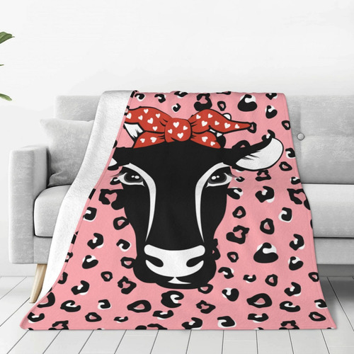 Manta Con Estampado De Vaca, Mantas Para Sofá, Cama, Sala De