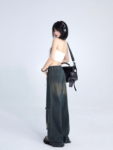 Pantalones Vaqueros Holgados Con Diseño De Estrellas De Mezc
