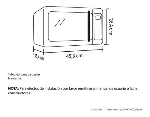 Horno Microondas Haceb Ar 0.7 Litros Inox 127V