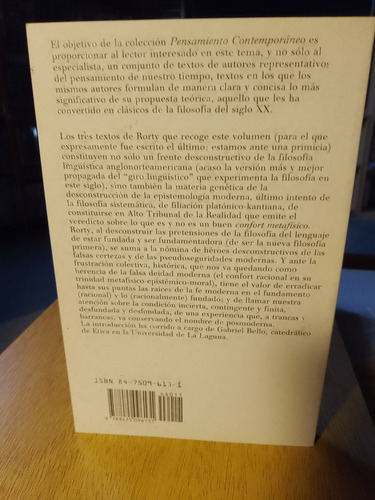 Richard Rorty, El Giro Lingüístico. Paidos.