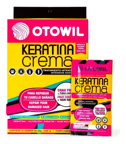 Keratina En Crema Otowil - Brillo + Nutricion - 12u X25grs