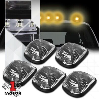 5pcs Black Housing [yellow Led]cab Roof Running Light+harn