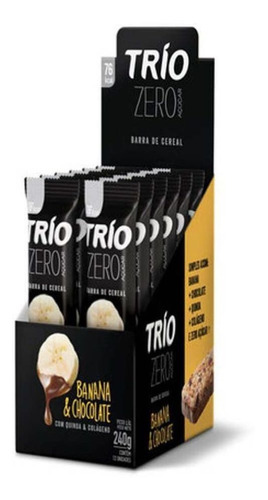 Trio Barra Cereal Zero Banana Chocolate C/12