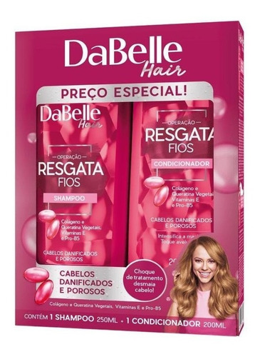 Kit Shampoo E Condicionador Vegano Resgata Fio Dabelle 450ml