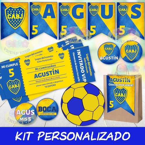 Pack Imprimible Boca Fútbol Personalizado