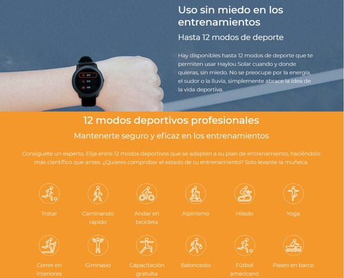 Imagen 3 de 10 de Smartwatch Haylou Solar Ls05 Reloj Inteligente Bluetooth