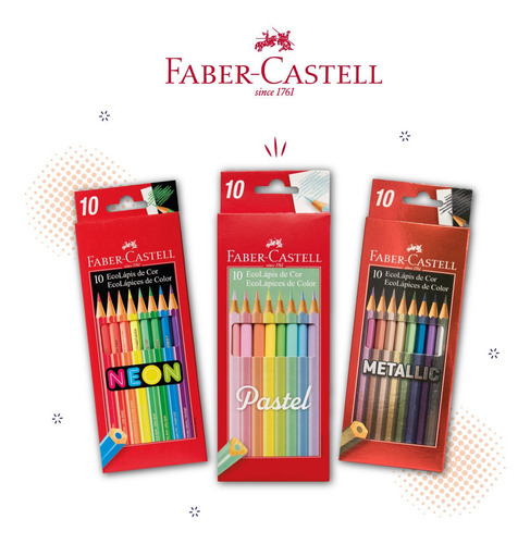 Imagen 1 de 10 de Combo Ecolápices Neón+pastel+metálicos Faber-castell