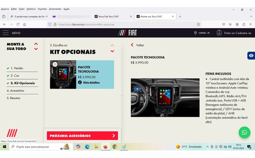 Fiat Toro 2.0 Volcano 4x4 Aut. 4p