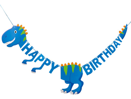 Banderín De Feliz Cumpleaños Con Diseño De Dinosaurio Para D