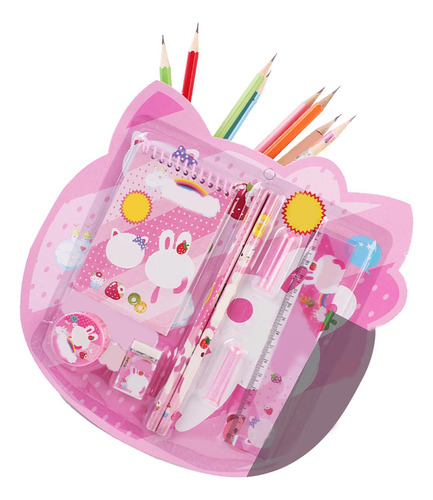 Conjunto De Cadernos Pencil Eraser Ruler, Desenho Animado