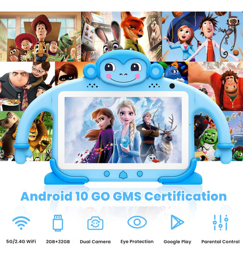 Tablet Zcobro Kids Android De 7 Pulgadas Y 32 Gb Con Wifi Y