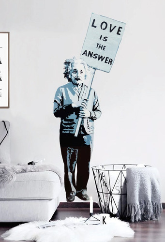 Vinilo Decorativo Banksy Love Is The Answer  220cm X 85cm Color Multicolor