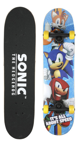 Sonic The Hedgehog - Patineta De 31 Pulgadas, Tabla De Escr. Color Sonic & Friends