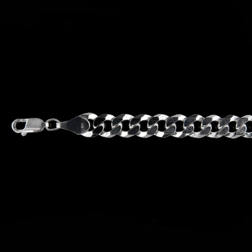 Cadena Hombre Barbada L 8mm-50cmplataley.925 Duodeluxejoyas®