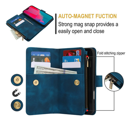 Funda Multifuncional Para Samsung A33: Bloqueo Rfid, Imán Automático, Función Atril, Funda Tipo Cartera