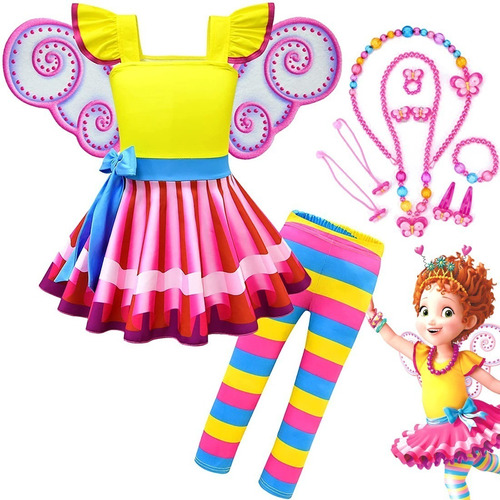 Disfraz De Fancy Nancy Vestido Conjunto Niñas Cosplay Fiesta Cumpleaños Halloween