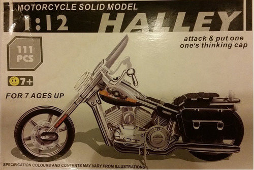 Moto Halley Escala 1:12 Para Armar (carton) Envio Gratis