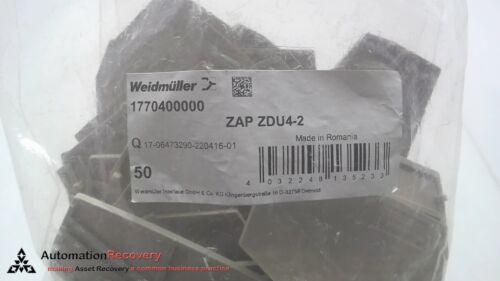 Weidmuller Zap Zdu4-2 End Cover, See Desc #313966 Ccf