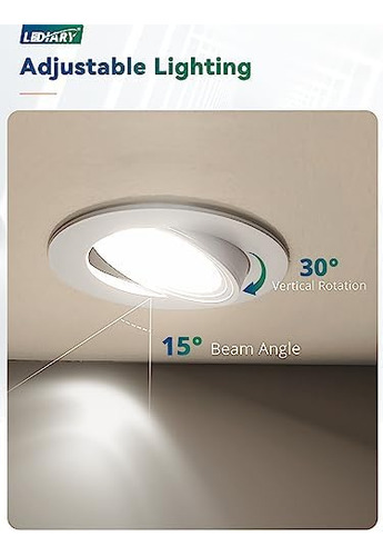 Lediary Paquete De 12 Latas Led Empotradas En Ángulo Ajustab