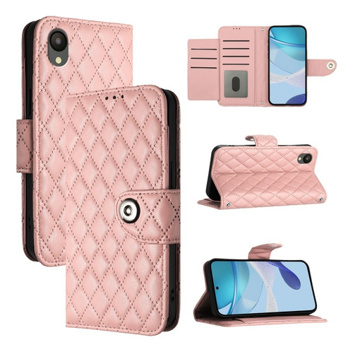 Funda De Flip Con Textura Romboidal Para Samsung, Con Correa