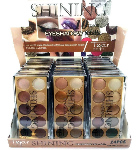 Caja 24 Paletas Sombras Ojos 10 Tonos Cobre Shining Tejar