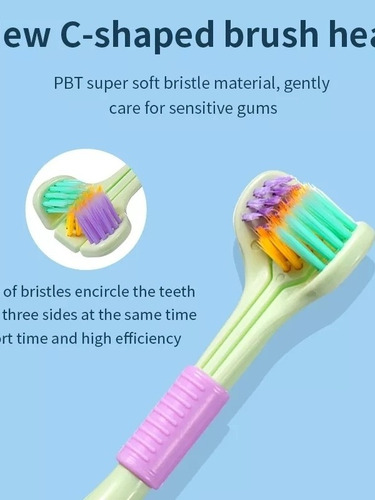 Imagen 2 de 3 de Cepillo Dental Tres Cabezas Celdas Suaves Autismo