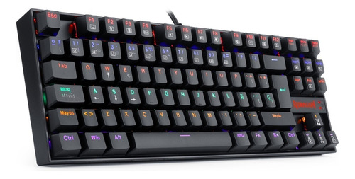 Teclado Gamer Redragon Kumara K552 Qwerty Red Español Latino Negro Español Latinoamérica