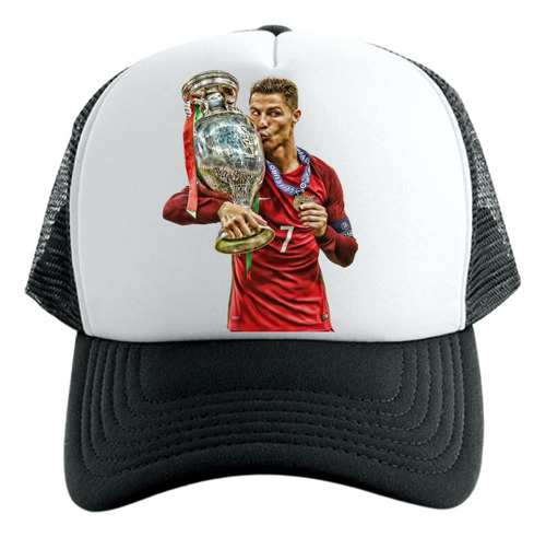 Gorra Trucker Cr7 Cristiano Ronaldo Black And White