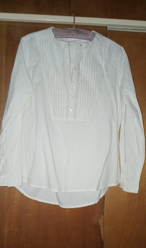 Camisa Camisola Blusa Blanca Talle S De Algodon Poco Uso