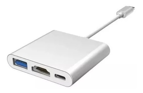 Adaptador Usb Tipo C 3en1 Hdmi + Usb 3.0 + Tipo C Netmak 