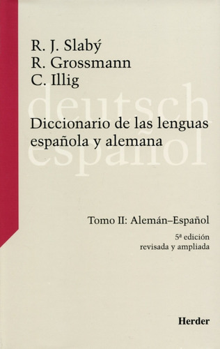Diccionario Lenguas Alemana Y Española Herder 5ta Ed Tomo 2