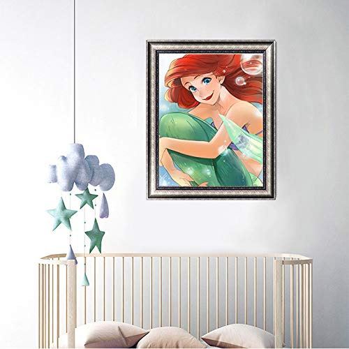 5d Diamond Painting Kit 16 X12  Ariel Princess Girl Round