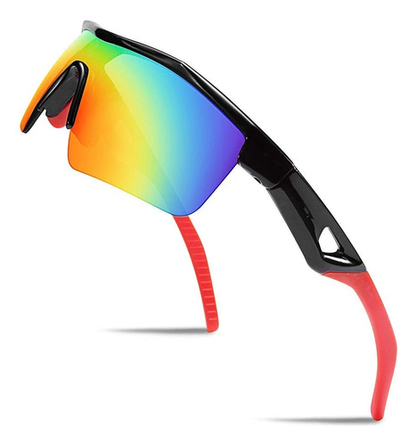 Gafas De Sol Feisedy Tr90 Deportivas Para Niños Lente Negro-rojo