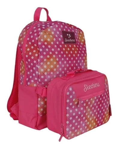 Imagen 3 de 3 de Mochila Escolar Skechers Niñas Rosada Incluye Lonchera