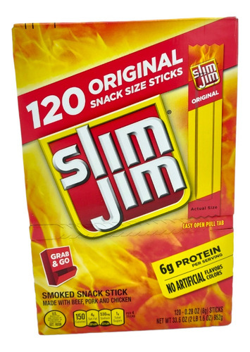 Palitos De Carne Seca Slim Jim 120 Sobres
