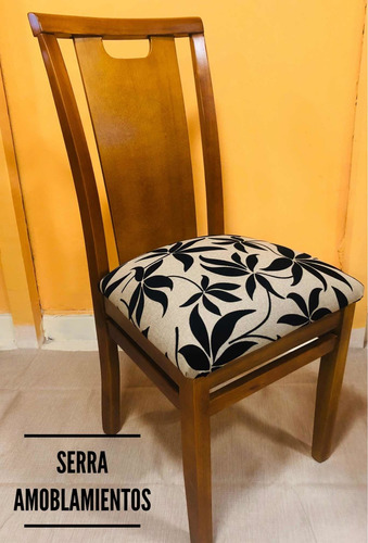 Sillas En Eucaliptos Tapizadas-juego De Comedor,madera