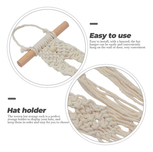 Perchero De Macramé Para Colgar Sombreros De Pared